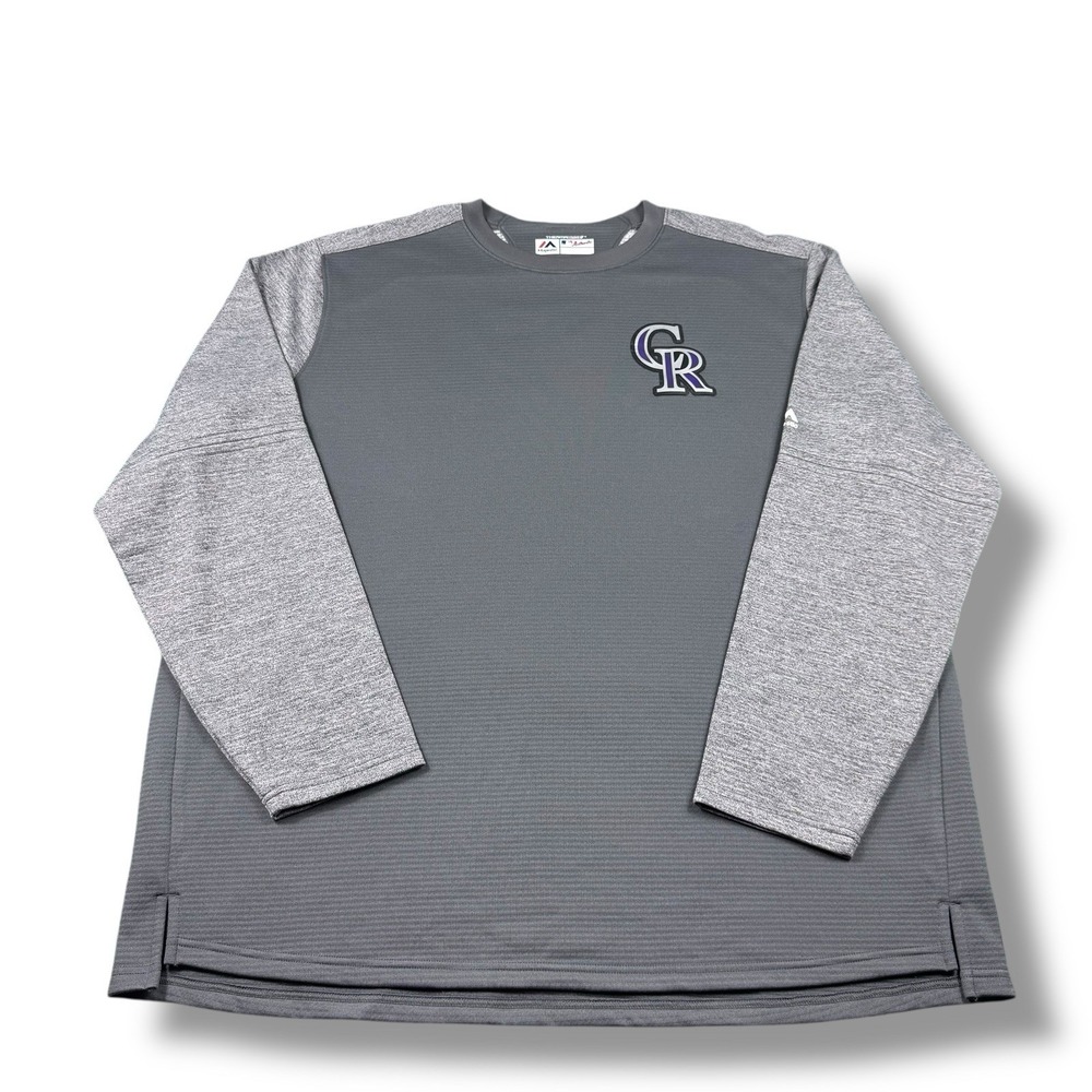 Majestic MLB Authentic Collection Colorado Rockies Thermabase Sweatshirt Mens 2X